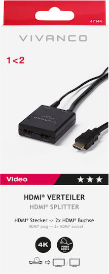 Vivanco Hdmi Splitter Gold Platted