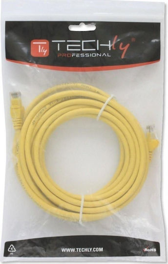 Techly U/UTP Cat.5e (Gigabit) Καλώδιο Δικτύου Ethernet 0.25m Κίτρινο