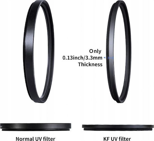 K&F Concept Φίλτρo HD / UV Διαμέτρου 49mm με Επίστρωση MC (Multi-Coated) για Φωτογραφικούς Φακούς