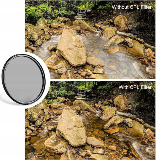 K&F Concept Filtru CPL HD Diametru 58mm cu Filtru pentru Obiective MC (Multi-Coated) pentru Obiective Foto