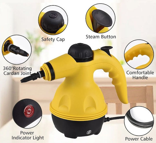 JMK1607 Aparat de călcat cu abur pentru haine de Mână 1000W cu rezervor 350ml Galben
