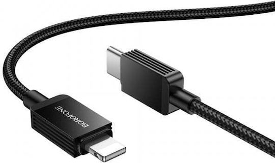 Borofone Geflochten USB-C zu Lightning Kabel 27W Schwarz 1m