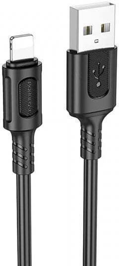 Borofone Редовна USB-A към Lightning кабел 18W Черен 1м