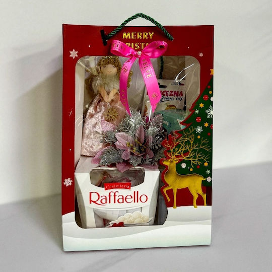 Pachet De Crăciun Raffaello Praline 150g Apă De Toaletă Înghețată 30ml Balsam De Buze Princezna 4.8g Decorațiuni De Crăciun Ambalate În O Geantă Cu Imprimeu De Sărbători
