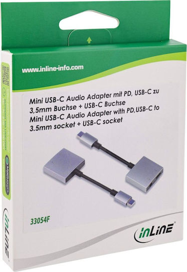 InLine Convertor USB-C / 3.5mm masculin în USB-C / 3.5mm feminin 1buc