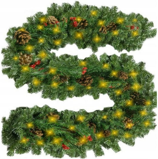 Crăciun Ghirlande Iluminată Plastică Verde 270x28cm 1buc