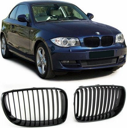 Моно Крило Маска На Радиатора Mtuning Мат Черен Bmw 1 E81 E82 E87 E88 Facelift 2007-2011