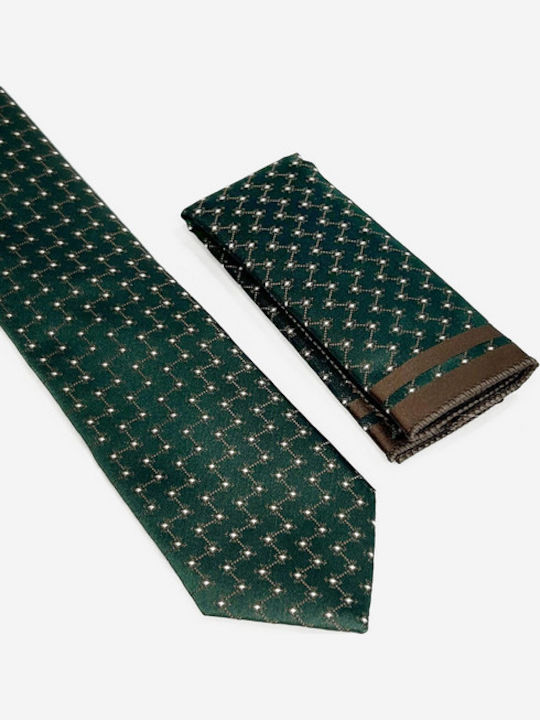 Life Style Butiken Σετ Ανδρικής Γραβάτας σε Πράσινο Χρώμα Life Style Butiken Σετ Ανδρικής Γραβάτας σε Πράσινο Χρώμα