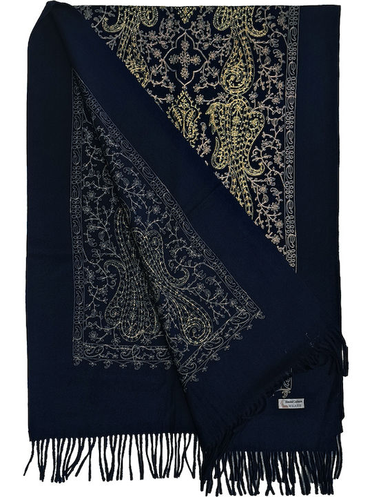 Women's Cashmere Scarf Navy Blue