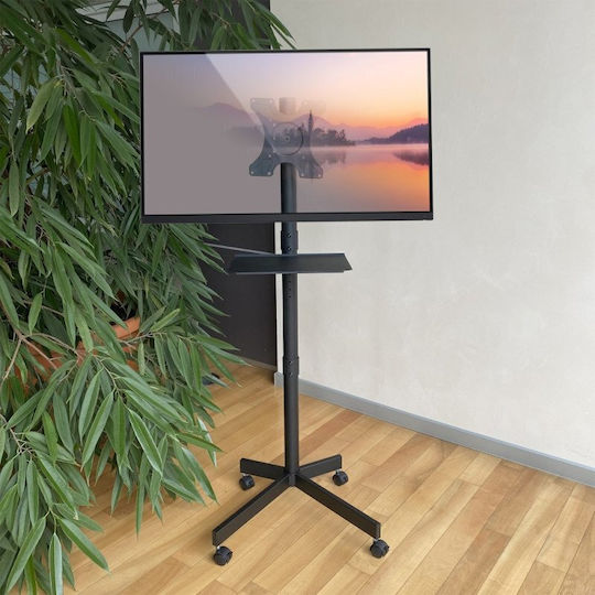 Techly ICA-TR201 Βάση Τηλεόρασης Δαπέδου έως 60" και 40kg Μαύρο