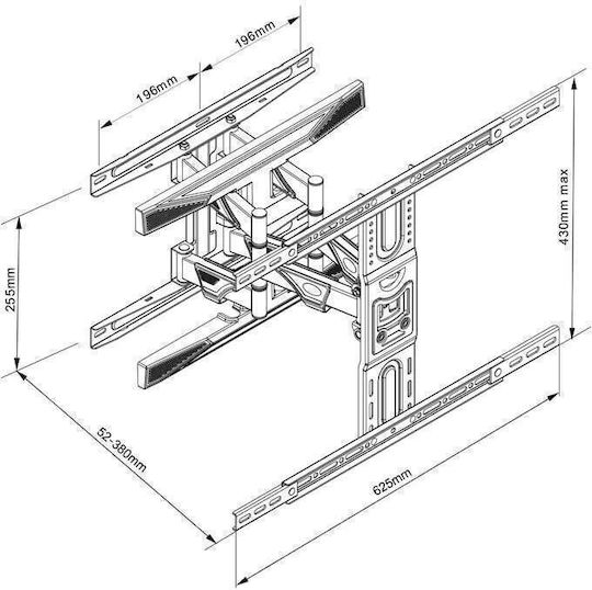 Multibrackets M VESA Large Wall TV Mount with Arm up to 70" and 45.5kg