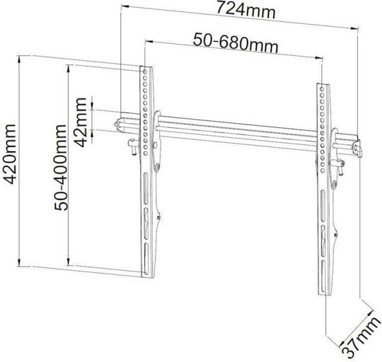 Techly ICA-PLB 133LTY Βάση Τηλεόρασης Τοίχου έως 65" και 50kg