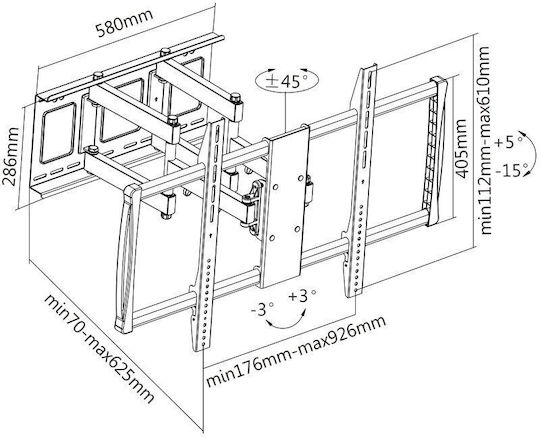 Manhattan 461221 Επιτοίχια έως 100" και 80kg