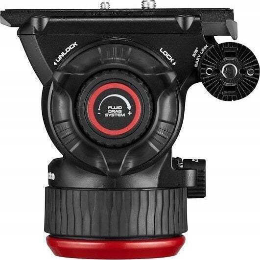 Manfrotto Videostative 504 Video Kopf mit CF Twin Leg aus Carbonfaser und Belastbarkeit 12kg bis 166cm