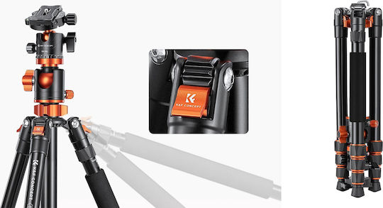 K&F Concept Video Tripod Made of Aluminum with Spherical Head and 10kg Maximum Load