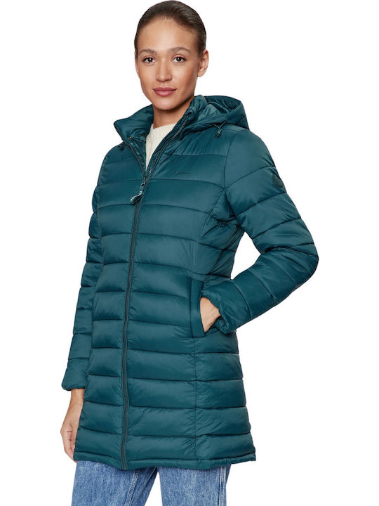 E1 Drop 2b Maddie Lungă Jachetă de femei Puffer Green.