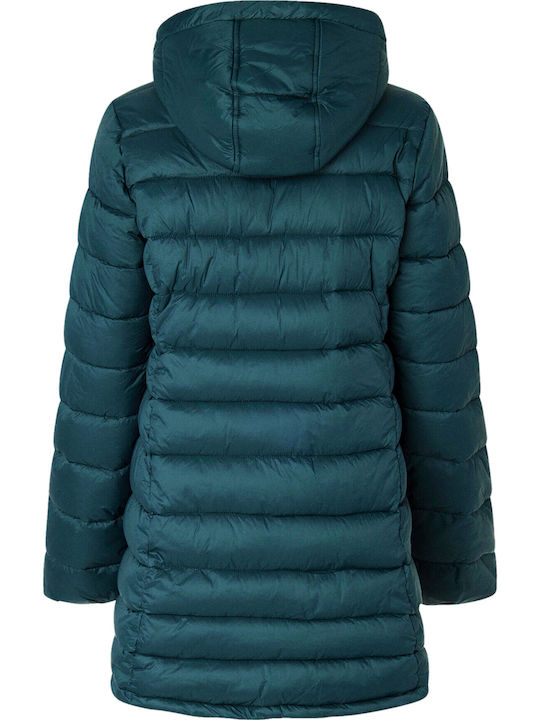 E1 Drop 2b Maddie Lungă Jachetă de femei Puffer Green.