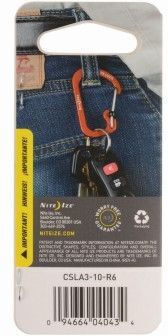 Nite Ize Carabiner Slidelock #3 Aluminum Red Csla3-10-r6