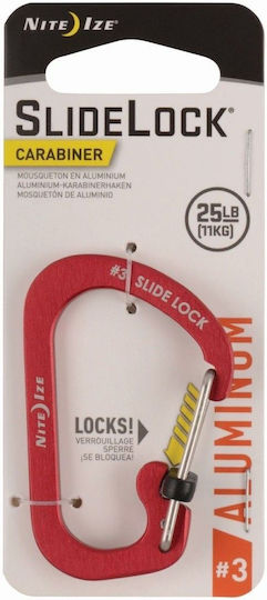Nite Ize Carabiner Slidelock #3 Aluminum Red Csla3-10-r6