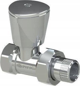 Teide Plus Set of Straight Radiator Supply and Return Valves 1/2gz X 1/2gw Polished Chrome 503565 + 507565