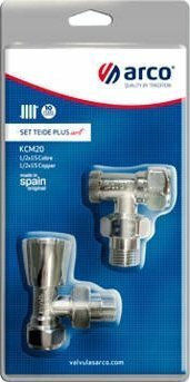 Teide Plus Set of Straight Radiator Supply and Return Valves 1/2gz X 1/2gw Polished Chrome 503565 + 507565