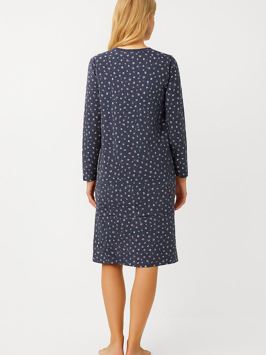 Cherry Winter Damen Nachthemd Anthracite