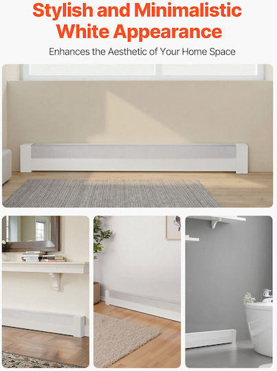 Radiator Covers Vevor Basic Series 1526 Mm Front Cover for Standard Electric Heating Unit Home Improvement Heavy Duty Steel Easy Installation Replacement for Old Cover in Bedroom White