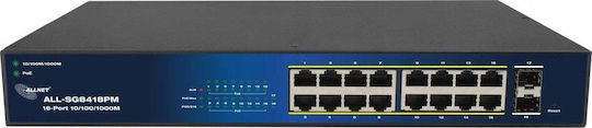 Allnet Managed L2 PoE Switch με 18 Θύρες Gigabit (1Gbps) Ethernet και 2 SFP Θύρες
