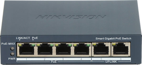 Hikvision DS-3E1506P-EI(O-STD) Managed L2 PoE+ Switch με 4 Θύρες Gigabit (1Gbps) Ethernet