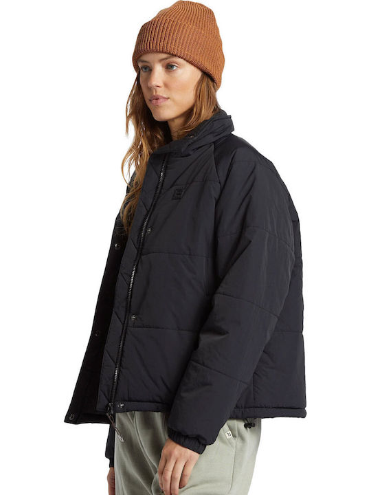 High Route Puffer Women's Long Puffer Jacket Waterproof for Winter Black