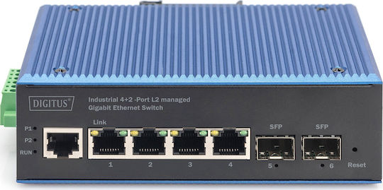 Digitus DN-651154 Managed L2 Switch με 4 Θύρες Gigabit (1Gbps) Ethernet και 2 SFP Θύρες