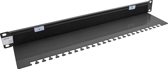 Inline 19" Cable Entry Plate Brush Cable Tray 1u Ral 9005