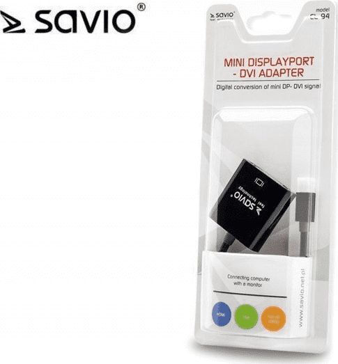 Savio Konverter Mini-DisplayPort männlich zu DVI-D weiblich 1Stück CL-94