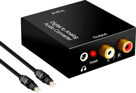 Mozos Конвертор Toslink / RCA мъжки към Toslink / RCA женски Черен 1бр