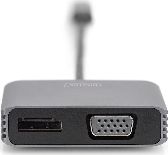 Digitus Μετατροπέας USB-C male σε DisplayPort / VGA female 1τμχ DA-70827
