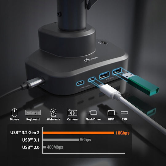 J5create Suport Birou Monitor până la 32" cu Braț (JTSA301-N)