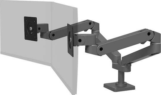 Ergotron LX Pro Dual Βάση Γραφείου για 2 Οθόνες έως 27" με Βραχίονα Γκρι