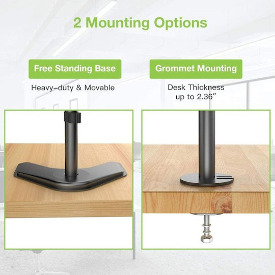 Techly Halterung Auf dem Schreibtisch für 2 Monitore bis 27" mit Arm (ICA-LCD-2520V)
