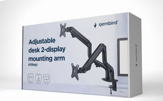 Gembird Βάση Γραφείου για 2 Οθόνες έως 32" με Βραχίονα (MA-DA2-02)