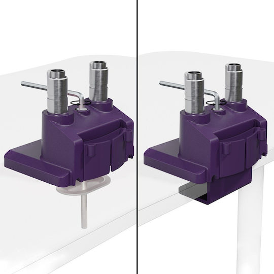 Arozzi Stand Desk Mounted for 2 Monitors up to 34" with Arm Purple
