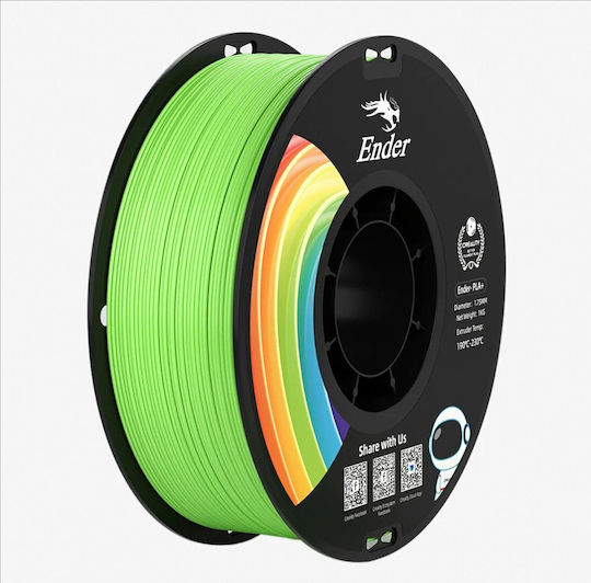 Creality3D PLA+ 3D Printer Filament 1.75mm Apple Green 1kg 3301010313 1τμχ (Spool)