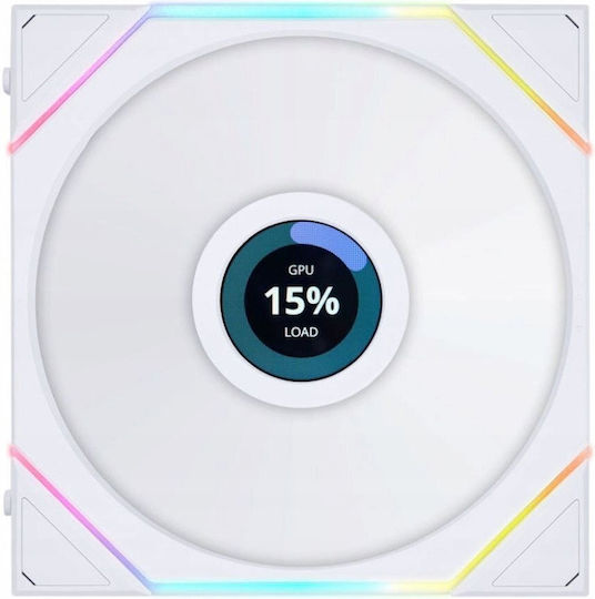 Lian Li UNI FAN TL LCD Wireless Case Fan 140mm (62cfm) with ARGB Lighting and 4-Pin PWM Connection White