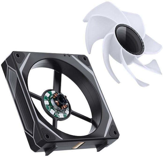 Jonsbo ZL-120BR Reverse Blade Case Fan 1800rpm 58.5cfm with ARGB Lighting and 4-Pin PWM Connection 3pcs
