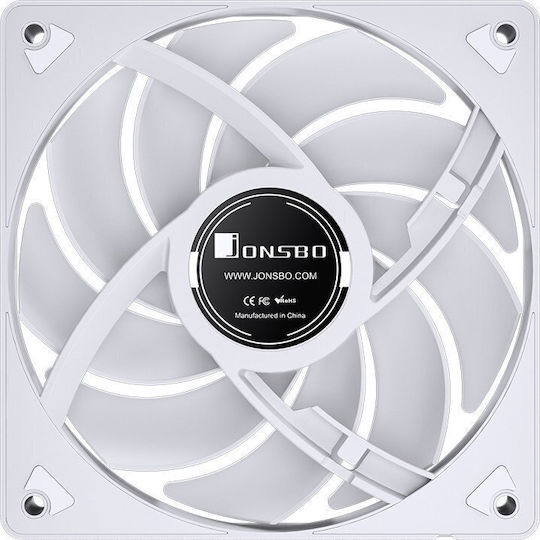 Jonsbo SL-120CW Case Fan 120mm (1500rpm) With RGB Lighting And 3-Pin Connection White
