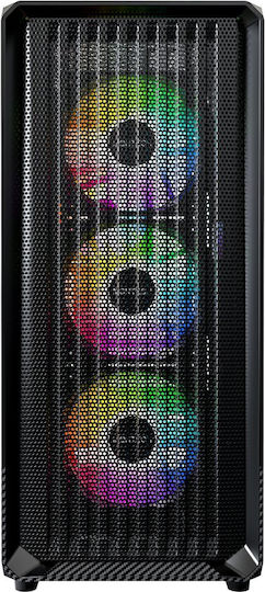Montech X5 Геймърско Midi Tower Компютърна Кутия с Страничен Прозорец Черен