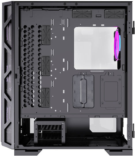 Preyon Nest Meshy+ Gaming Midi-Turm Computergehäuse mit Seitenfenster und RGB-Beleuchtung Schwarz