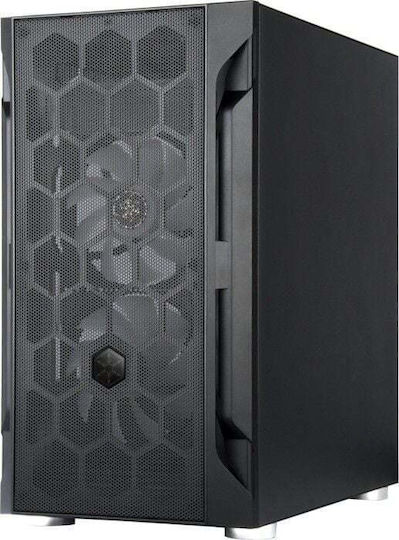 Silverstone FARA H1M PRO Gaming Mini Tower Κουτί Υπολογιστή με Πλαϊνό Παράθυρο και RGB Φωτισμό Μαύρο