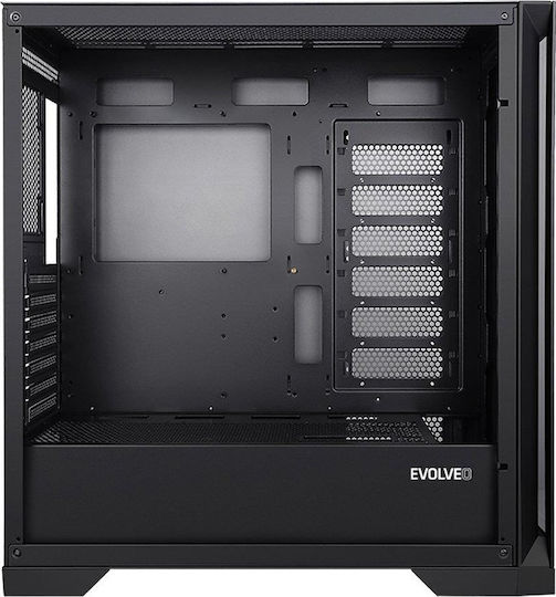 Evolveo Ptero Q2+ ARGB Gaming Midi Tower Κουτί Υπολογιστή με Πλαϊνό Παράθυρο Μαύρο