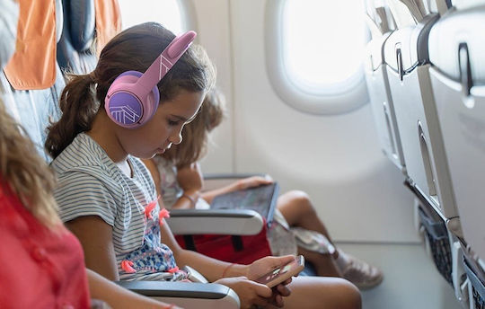 PowerLocus Bobo Cat Ears Ασύρματα Bluetooth Παιδικά Over Ear Ακουστικά Ροζ