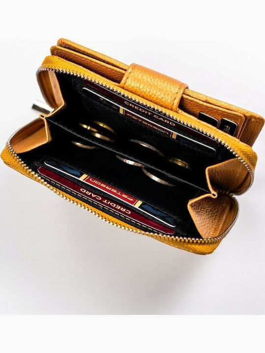 Leder Damen Geldbörse mit RFID Gold